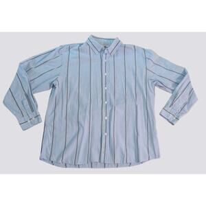 Vintage BKE Blue Striped Button Down Shirt - XL
